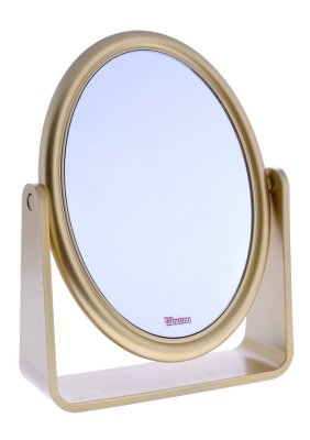 2118 Matt.SPGold Зеркало настольное овальное 2-стороннее 11,3х15,2 см
