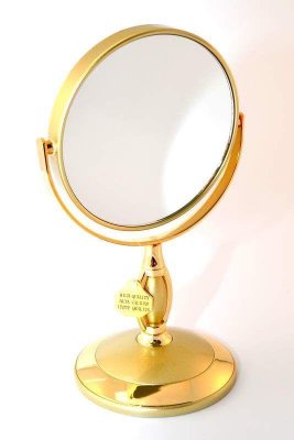 B4 906 G5/G Gold Зеркало настольное 2-стороннее 3-кратное увеличение 12,5 см