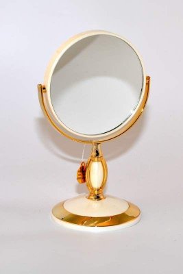 B4 906 PER/G WPearl Gold Зеркало настольное 2-стороннее 3-кратное увеличение 12,5 см