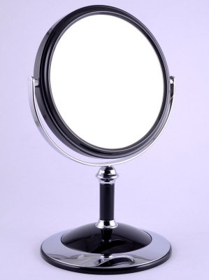 B6 8021 BLK/C Black Зеркало настольное 2-стороннее 5-кратное увеличение 15 см.