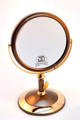 B6 8021 BRZ/G Bronze Gold Зеркало настольное 2-стороннее 5-кратное увеличение 15 см.