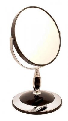 B6 806 BLK/C Black Зеркало настольное 2-стороннее 5-кратное увеличение 15 см.
