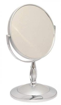 B6 806 S3/C Silver Зеркало настольное 2-стороннее 5-кратное увеличение 15 см.