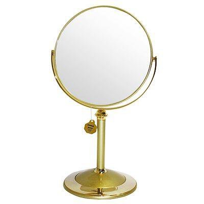 B7 8011 G5/G Gold Зеркало настольное круглое 2-стороннее 5-кратное увеличение 18 см