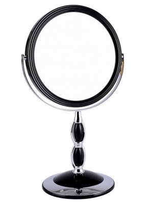 B7 8066 BLK/C Black Зеркало настольное круглое 2-стороннее 5-кратное увеличение 18 см