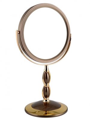 B7 8066 BRZ/G Bronze Gold Зеркало настольное круглое 2-стороннее 5-кратное увеличение 18 см