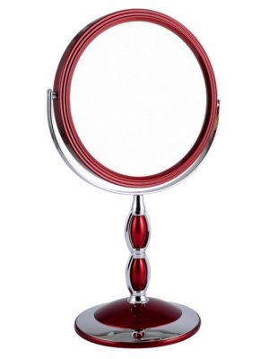 B7 8066 RUBY/C Red Зеркало настольное круглое 2-стороннее 5-кратное увеличение 18 см