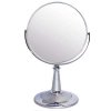 B7 809 S3/C Silver Зеркало настольное круглое 2-стороннее 5-кратное увеличение 18 см с кристаллами
