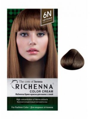 №6N Крем-краска с хной для волос (Light Chestnut)