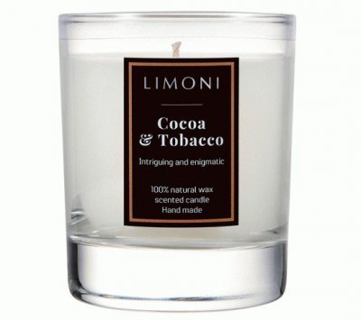 LIMONI Ароматическая свеча Какао и Табак 