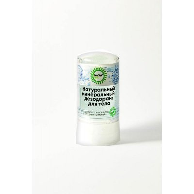 Натуральный кристаллический дезодорант для тела чистый, 60 гр.