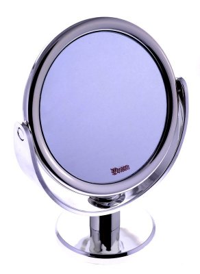 9718 Vsilver Зеркало настольное круглое 2-стороннее 13,2х17 см
