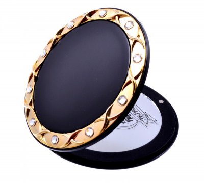 T 535 m BLK/G Black Gold Зеркало компактное 5-кратное увеличение с кристаллами