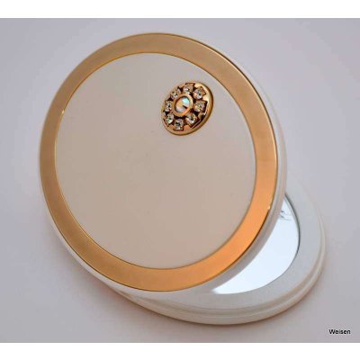 T 661 m PER/G WPearl Gold Зеркало компактное 3-кратное увеличение с кристаллами