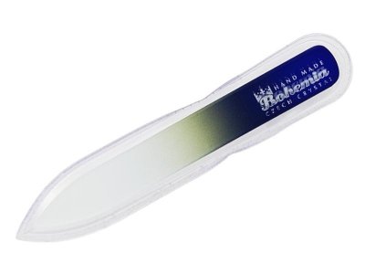 120-C Пилочка для ногтей стеклянная, 2-х сторонняя, 120 мм., цветная в прозрачном чехле