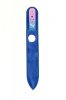SW-07-C Пилочка для ногтей стеклянная, цветная, 2-х сторонняя, 7 страз, 140 мм., в бархатном чехле, ручная работа